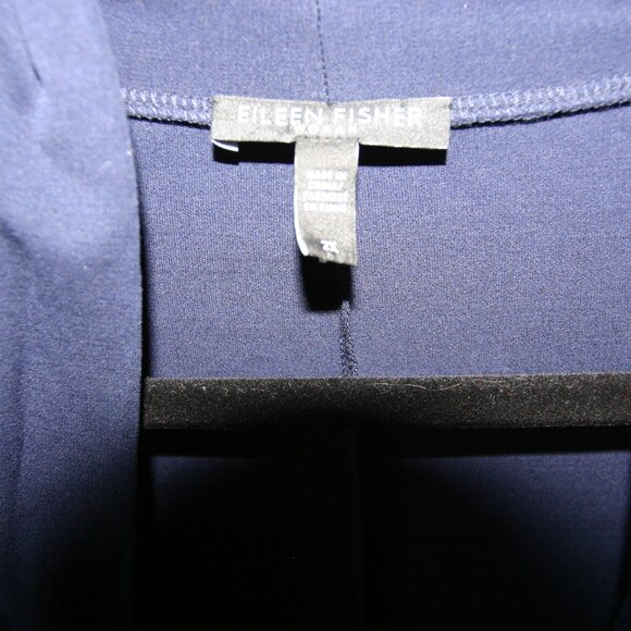 Eileen Fisher Woman 2X 100% Navy Silk Knit Lightweight Jacket - Picture 3 of 5